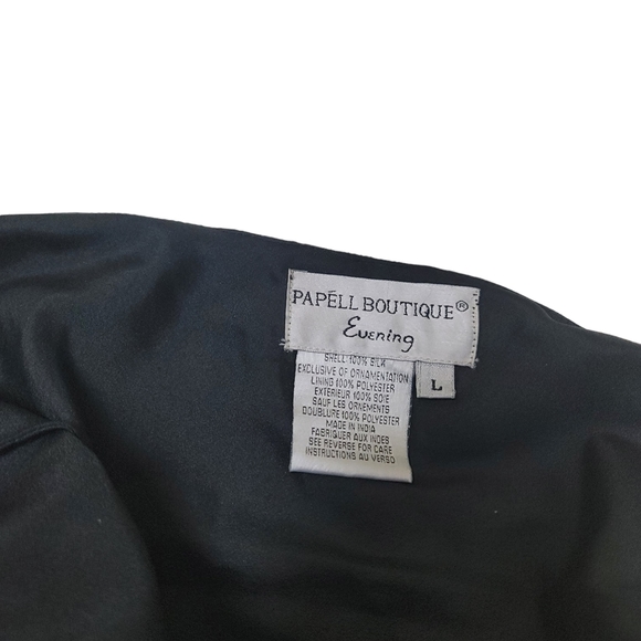 Papell Boutique Black Silk Beaded & Sequined Top - Picture 10 of 12